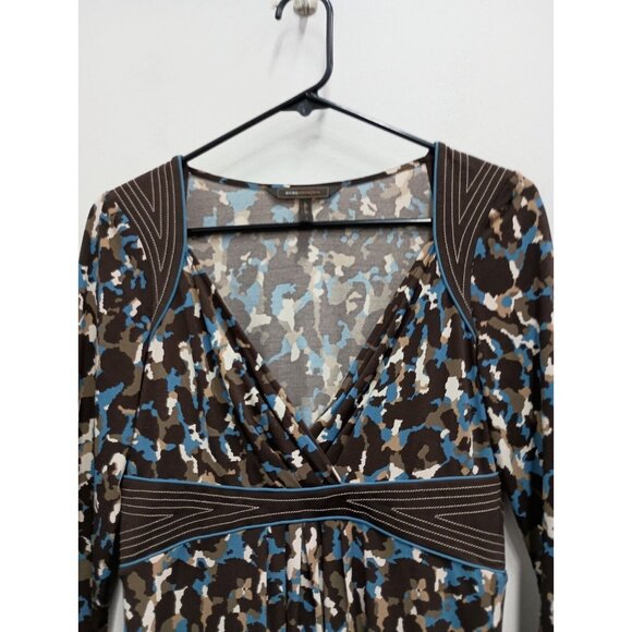 Vintage Y2K BCBGMaxazria Babydoll Dress Womens Small Brown Abstract Coquette - Picture 2 of 9